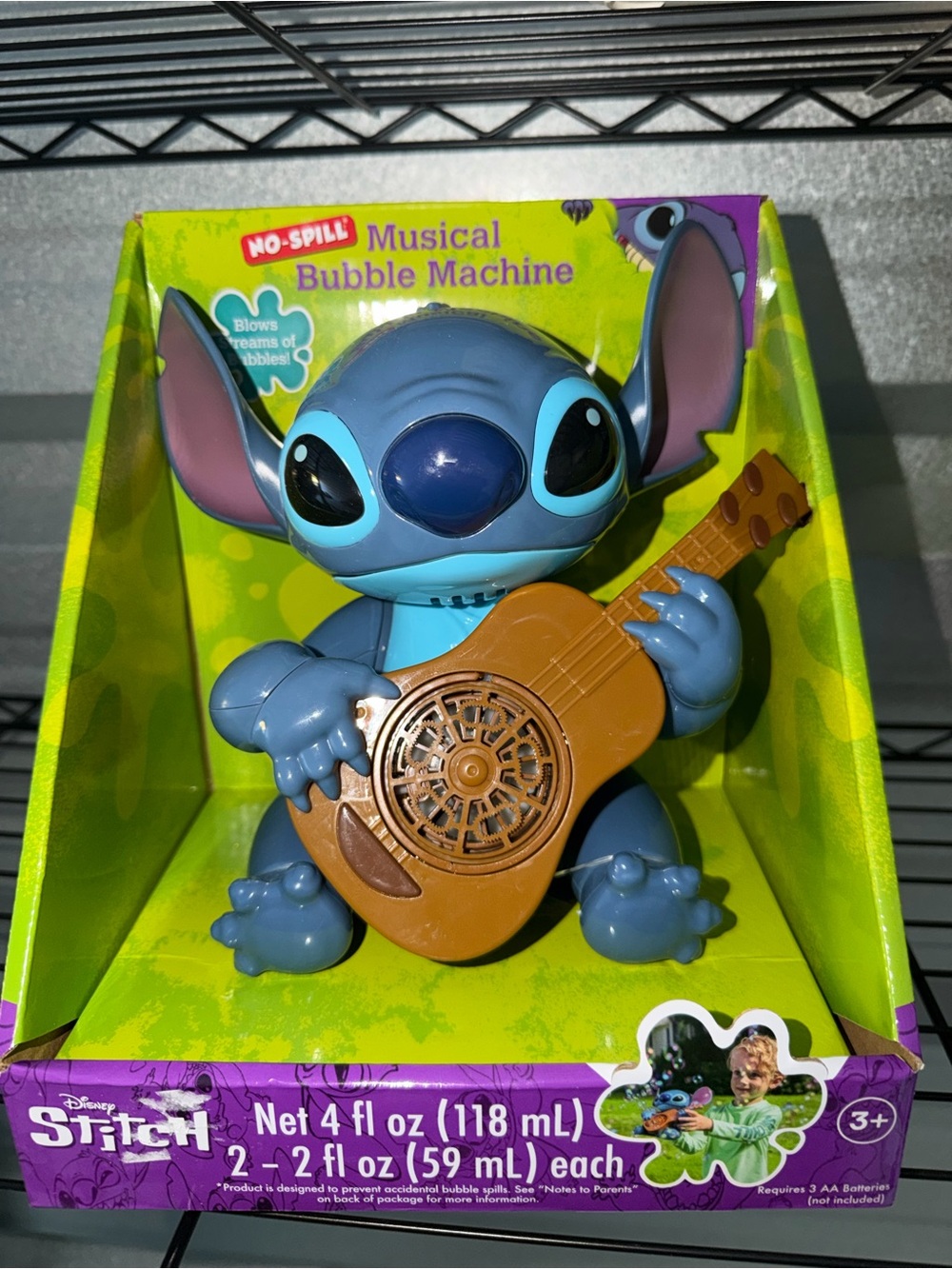Disney Stitch Musical Bubble Machine Toy - Blue & Brown